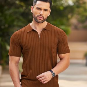 Polo Shirt – Perfect Fit ... ZSQAW Knitted Polo Shirt Solid Color