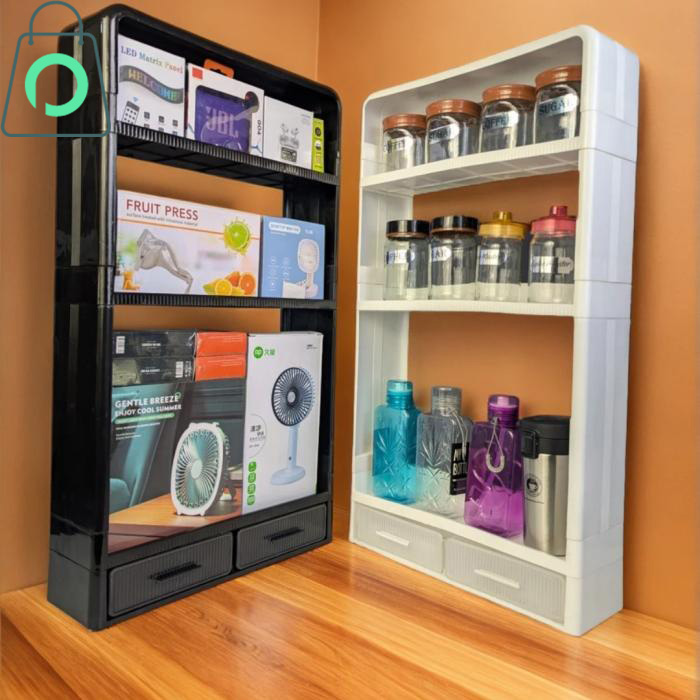 Wall Mounted Kitchen Storage Rack Multi Layer Spice Organizer