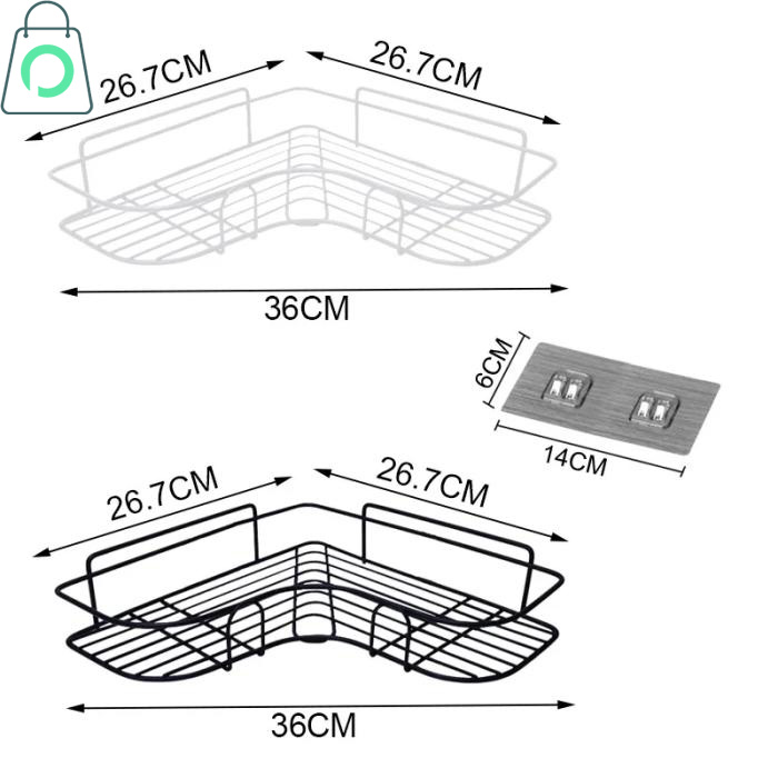Stainless Steel Bathroom Corner Shelf Wall Mounted Rack