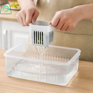 6-Grid Refrigerator Organizer StPremium Fridge Storage Box for Vegetable and Fruit Organizerorage Box