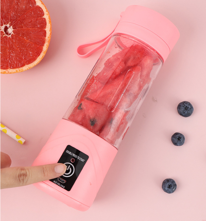 | Feature | Details | | ------------ | ---------------------------- | | Product Type | Portable Blender Cup | | Blade Type | 6 Stainless Steel Blades | | Capacity | 380ml–400ml | | Charging | USB Rechargeable | | Material | Food Grade Plastic | | Motor Speed | Up to 22,000 RPM | | Battery | Rechargeable Lithium Battery | | Usage | Juice, Smoothie, Milkshake | | Color | Blue, Pink, White, Green |