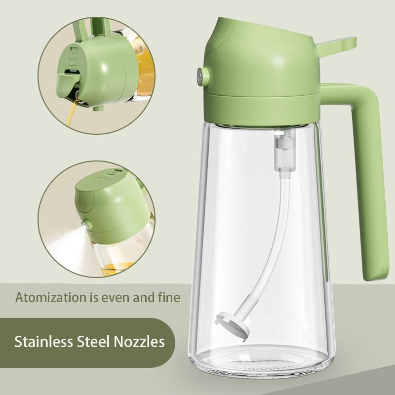 Smart 470ml Glass Oil Sprayer Bottle | 2 in 1 Oil Dispenser for Kitchen - Image 2