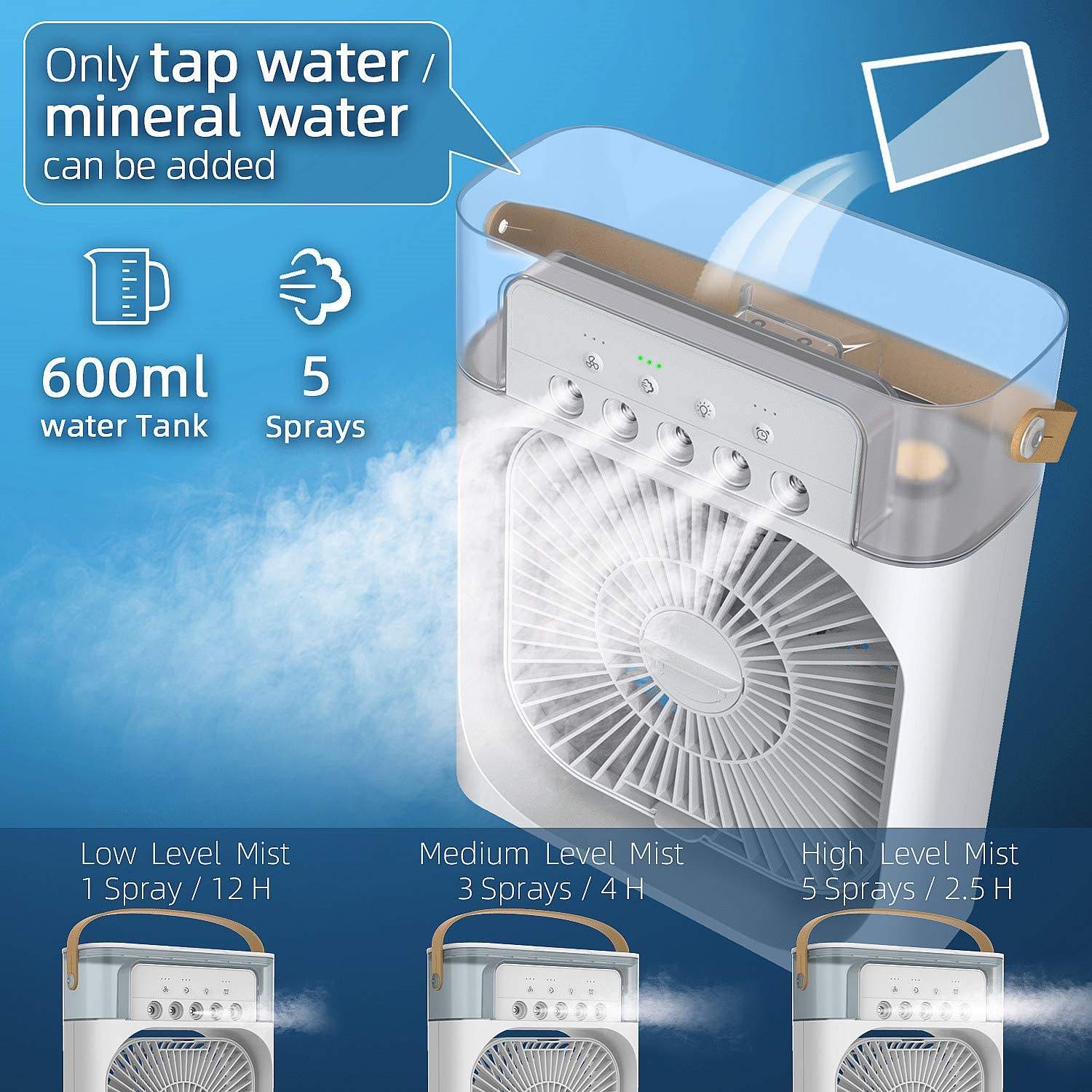 Mini Cooler Heating Humidifier Fan Air Water Cooler Ice Fan Portable Indoor - Image 3