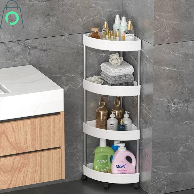 Premium 4 Layer Corner Trolley Rack for Kitchen and Bathroom