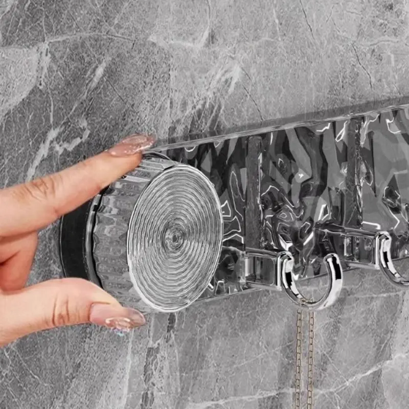 6 Hook Adhesive Wall Hook Rack for Kitchen and Bathroom