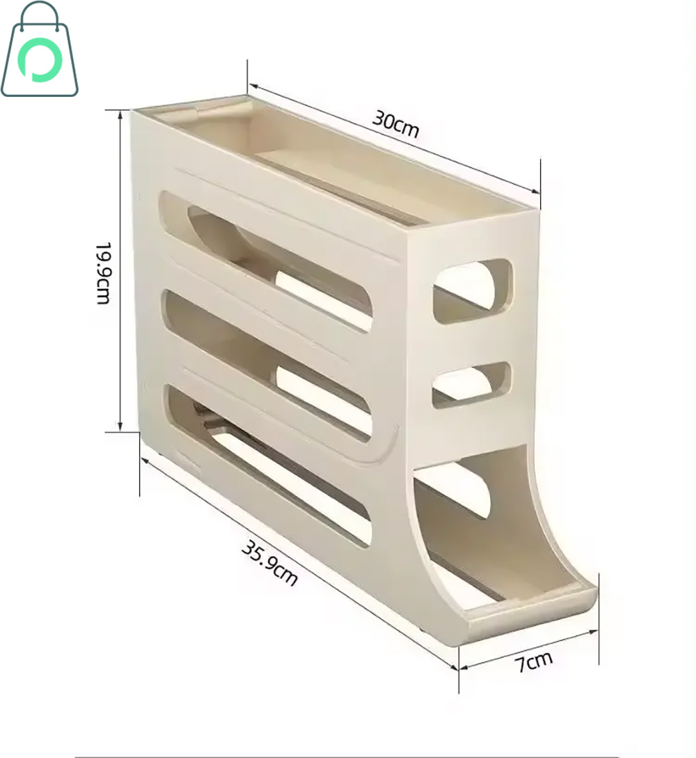 Automatic Rolling Egg Holder – 4 Layer Refrigerator Egg Storage Organizer