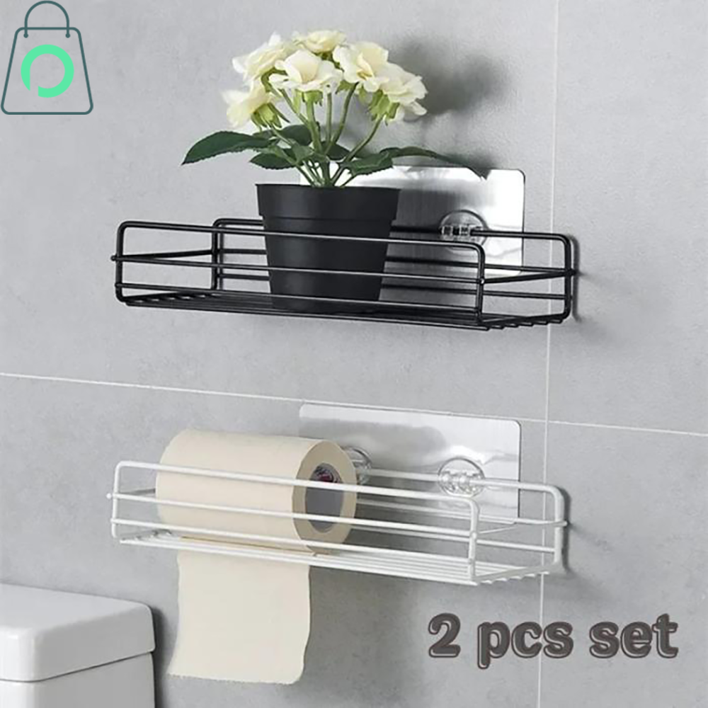 2 pcs wall mounted storage rack for bathroom and kitchen