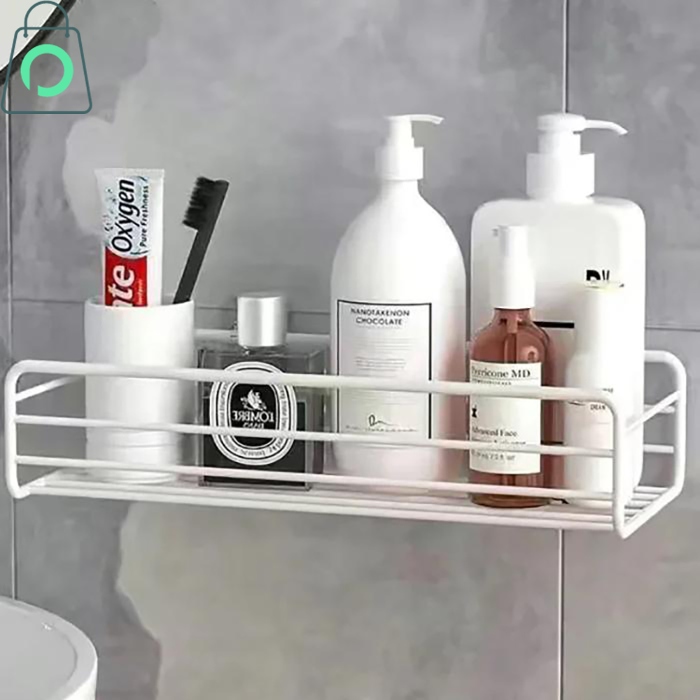 2 Pcs Wall Mounted Storage Rack | Punch-Free Bathroom & Kitchen Organizer - Image 2