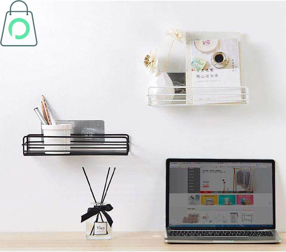 2 Pcs Wall Mounted Storage Rack | Punch-Free Bathroom & Kitchen Organizer - Image 3