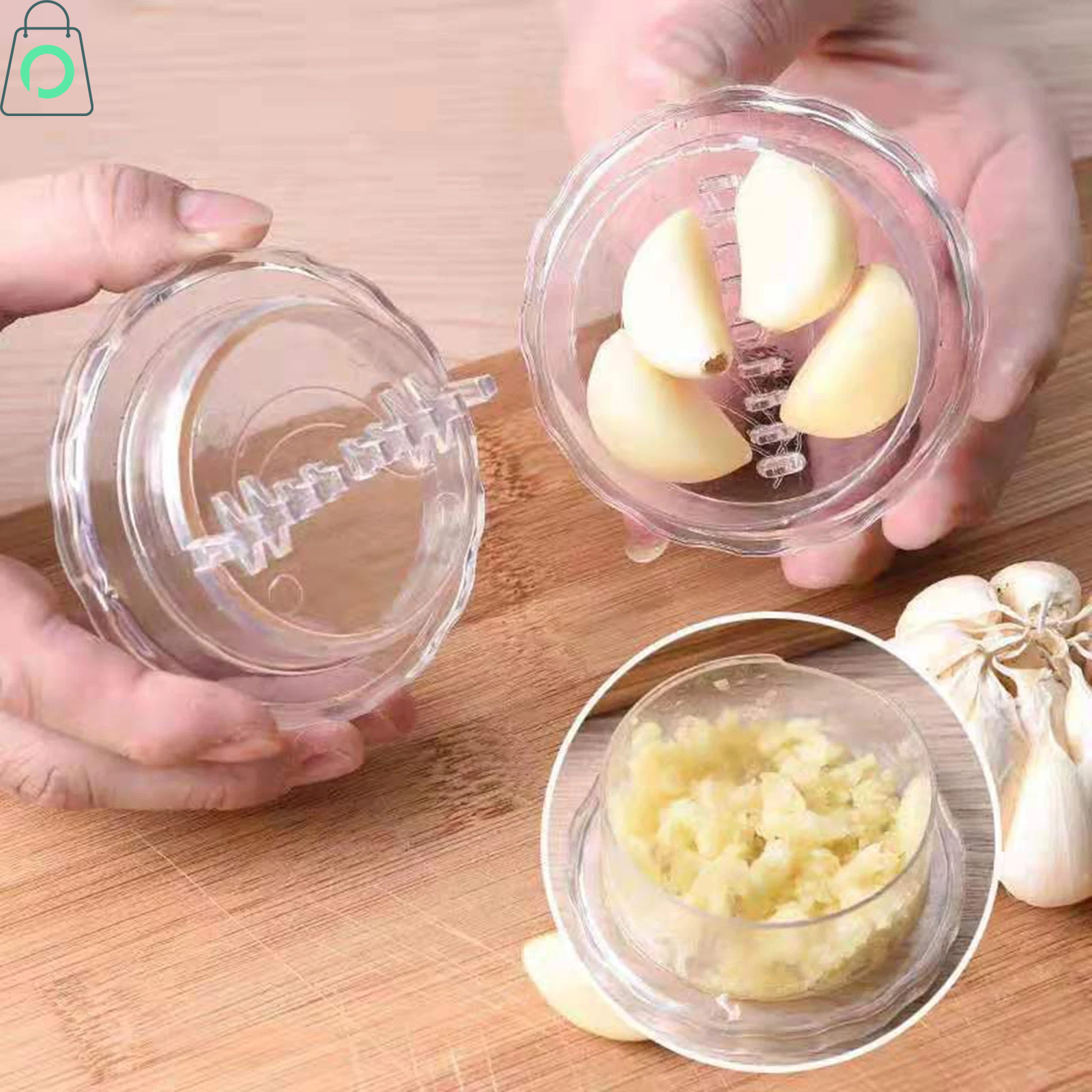 Transparent Manual Food Crusher – Mess-Free Kitchen Chopper - Image 2